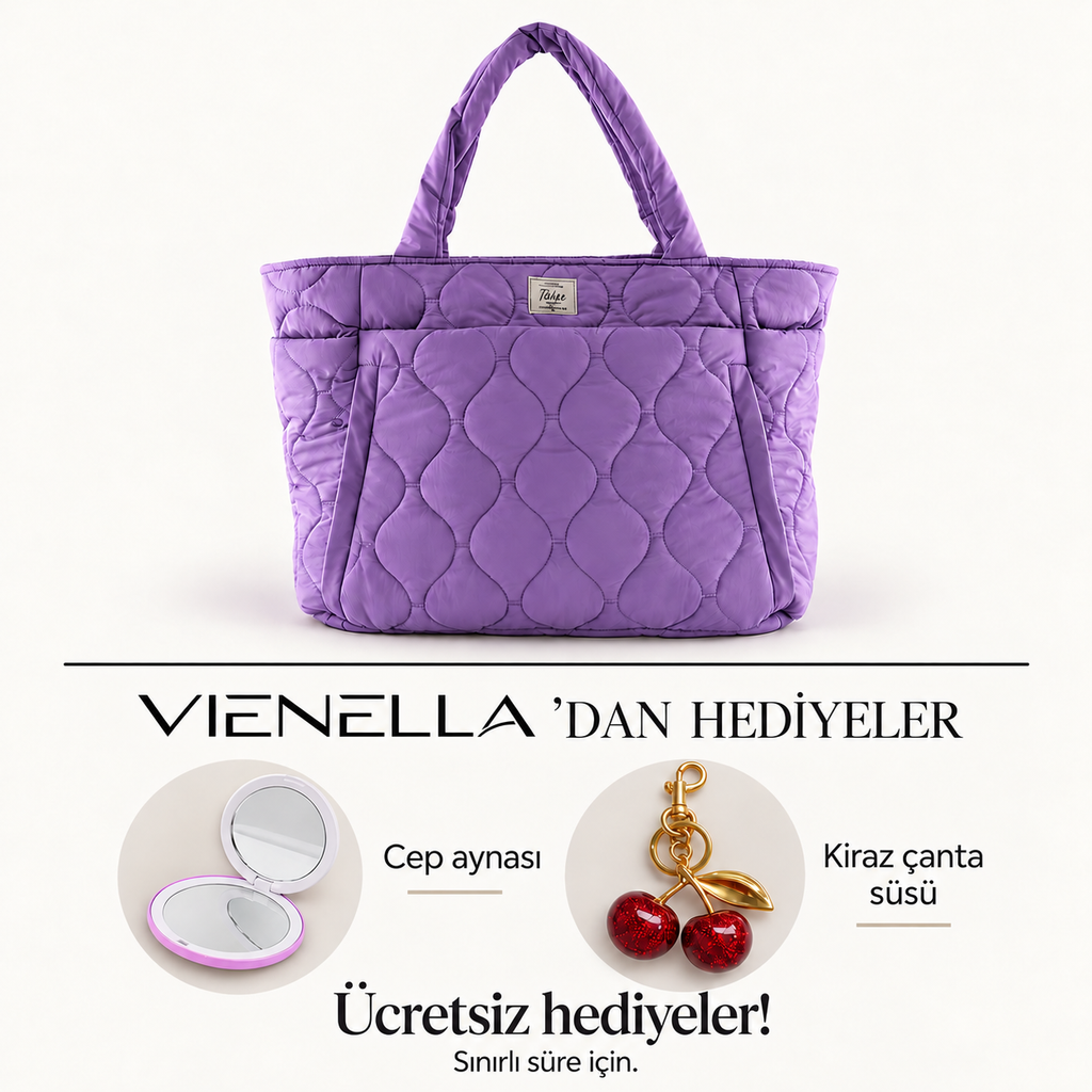 Çok Bölmeli Kapitone Tote Çanta